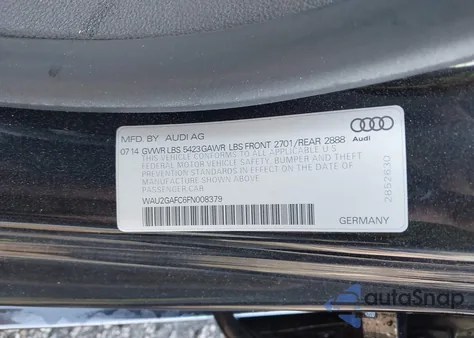 2015 Audi A7 3.0T Premium Plus from USA, damaged, VIN WAU2GAFC6FN008379